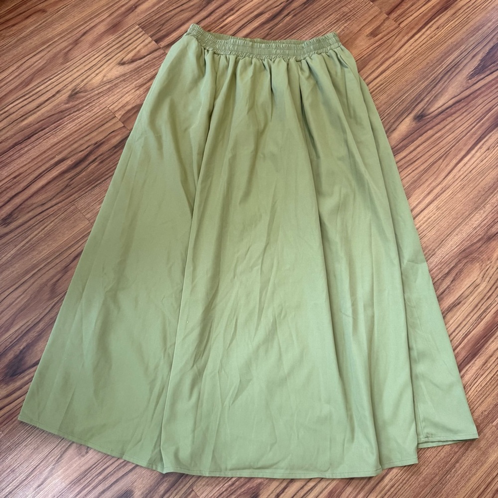 #5 Cider Maxi Skirt Green W/ Pockets